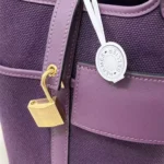 Hermes Damväska Picotin Lock 18 Fickor i Goeran Canvas Läder-Lila