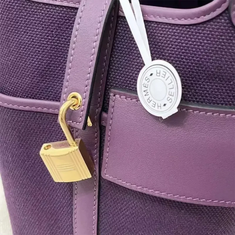 Hermes Women Picotin Lock 18 Pockets in Goeran Canvas Leather-Purple