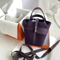 Hermes Women Picotin Lock 18 Pockets in Goeran Canvas Leather-Purple