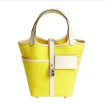 Hermes Women Picotin Lock 18 Pockets in Goeran Canvas Leather-Yellow