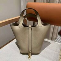 Hermes Women Picotin Lock 18cm in Cowhide leather-Beige (1)