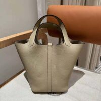 Hermes Women Picotin Lock 18cm in Cowhide leather-Beige (1)