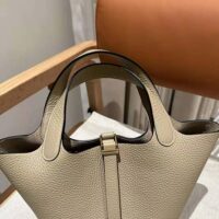Hermes Women Picotin Lock 18cm in Cowhide leather-Beige (1)