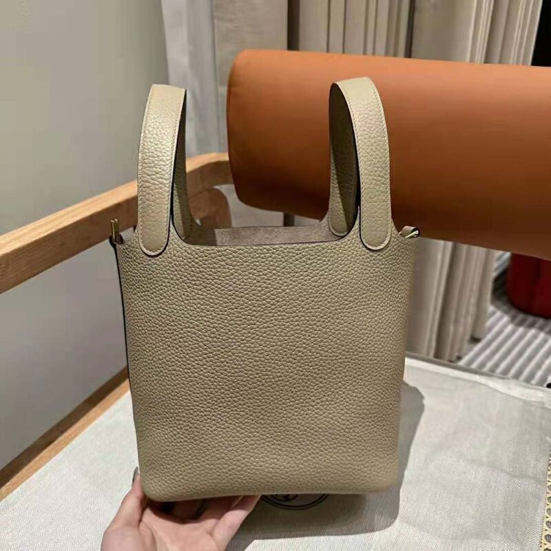 Hermes Women Picotin Lock 18cm in Cowhide leather-Gray