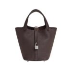 Hermes Women Picotin Lock 18cm in Cowhide leather-Black
