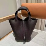 Hermes Women Picotin Lock 18cm in Cowhide leather-Black