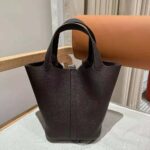 Hermes Women Picotin Lock 18cm in Cowhide leather-Black
