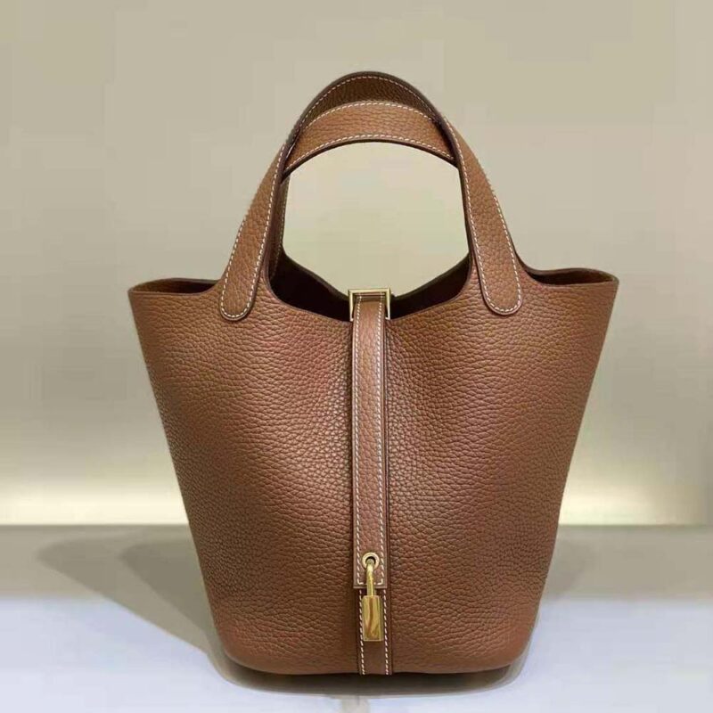 Hermes Women Picotin Lock 18cm in Cowhide leather-Brown