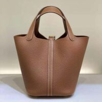 Hermes Women Picotin Lock 18cm in Cowhide leather-Brown (1)