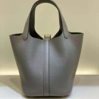 Hermes Women Picotin Lock 18cm in Cowhide leather-Gray (1)