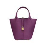 Hermes Picotin Lock da donna 18 cm in pelle di vacchetta - Viola