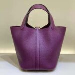 Hermes Picotin Lock da donna 18 cm in pelle di vacchetta - Viola