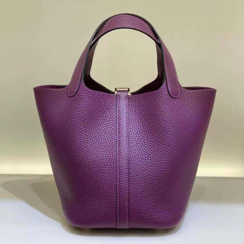 Hermes Women Picotin Lock 18cm in Cowhide leather-Purple