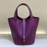 Hermes Women Picotin Lock 18cm in Cowhide leather-Purple (1)
