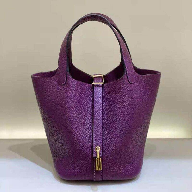 Hermes Women Picotin Lock 18cm in Cowhide leather-Purple