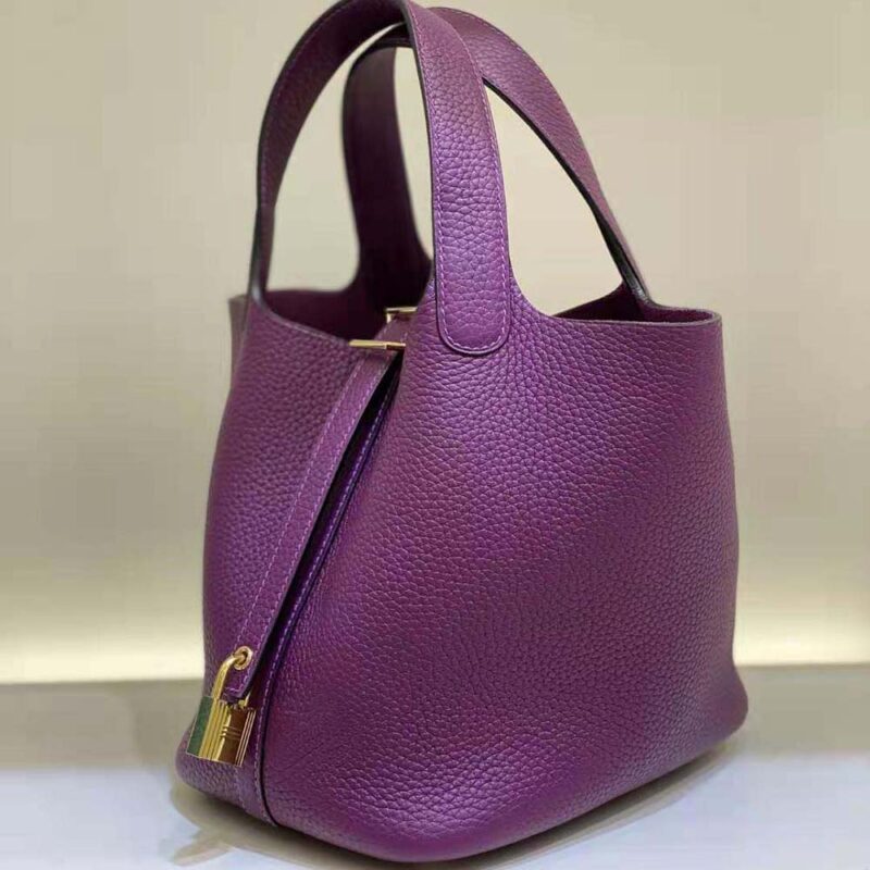 Hermes Women Picotin Lock 18cm in Cowhide leather-Purple