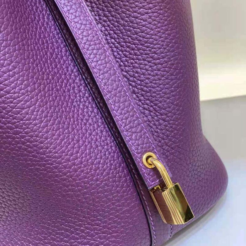 Hermes Women Picotin Lock 18cm in Cowhide leather-Purple