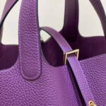 Hermes Picotin Lock da donna 18 cm in pelle di vacchetta - Viola
