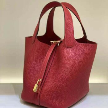 Hermes Women Picotin Lock 18cm in Cowhide leather-Red