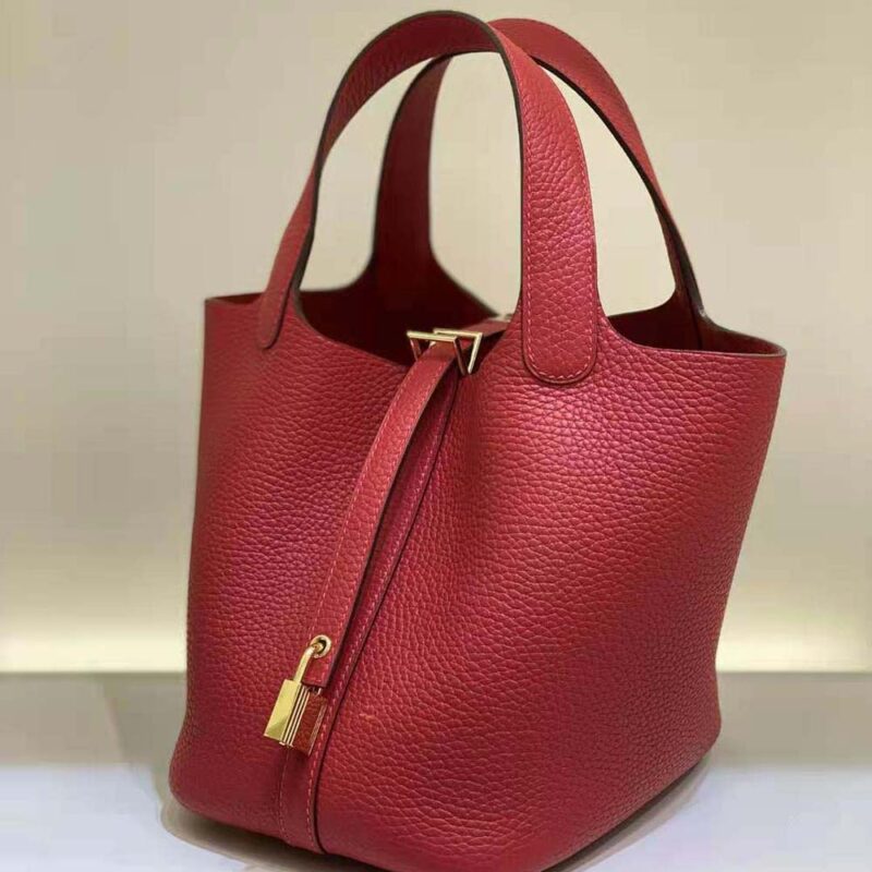 Hermes Women Picotin Lock 18cm in Cowhide leather-Red