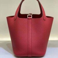 Hermes Women Picotin Lock 18cm in Cowhide leather-Red (1)