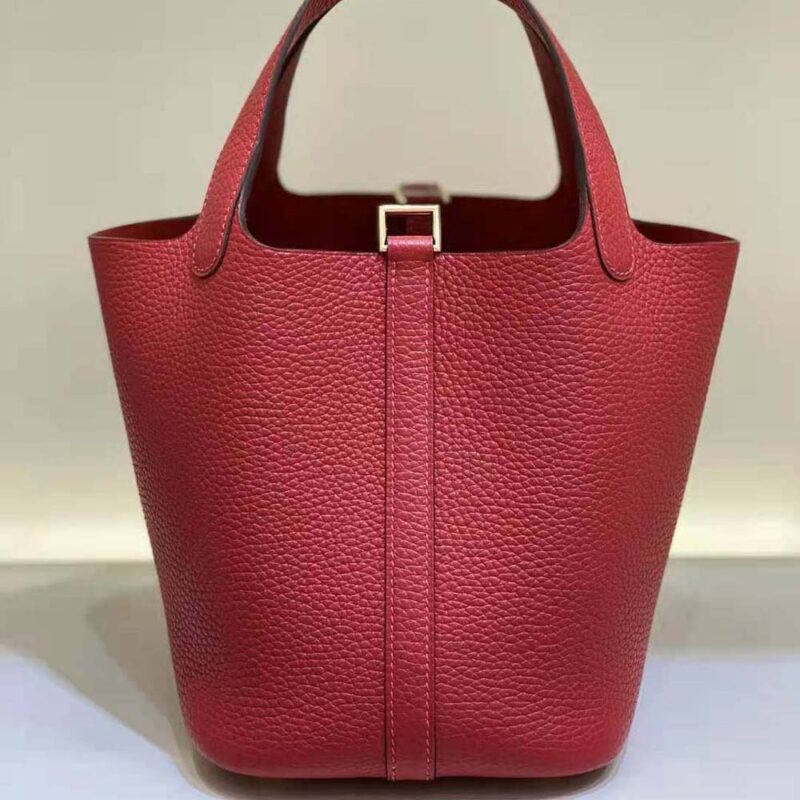 Hermes Women Picotin Lock 18cm in Cowhide leather-Red
