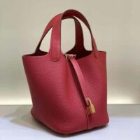 Hermes Women Picotin Lock 18cm in Cowhide leather-Red (1)