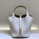 Hermes Women Picotin Lock 18cm in Cowhide leather-White