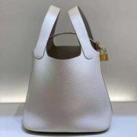 Hermes Women Picotin Lock 18cm in Cowhide leather-White (1)