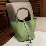 Hermes Women Picotin Lock 22cm in Cowhide leather-Aqua