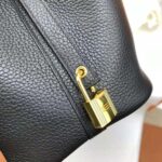 Hermes Picotin Lock da donna 22 cm in pelle di vacchetta - Nero