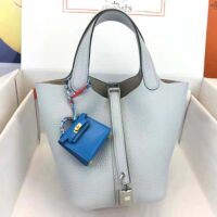Hermes Women Picotin Lock 22cm in Cowhide leather-Blue (1)
