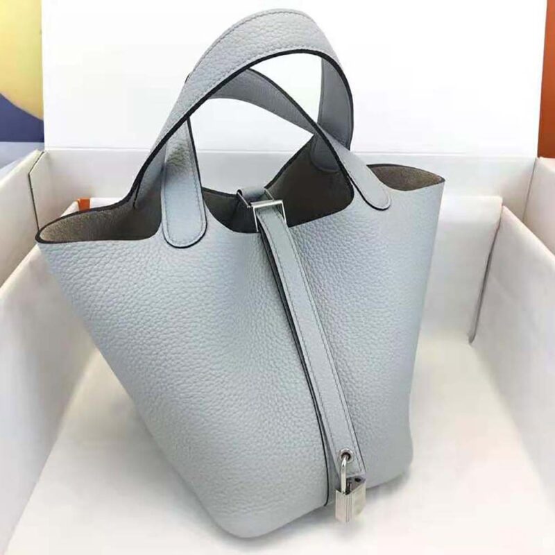Hermes Women Picotin Lock 22cm in Cowhide leather-Blue