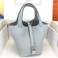 Hermes Women Picotin Lock 22cm in Cowhide leather-Blue (1)