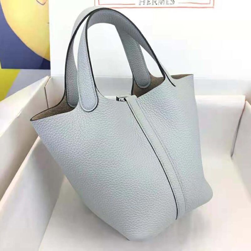 Hermes Women Picotin Lock 22cm in Cowhide leather-Blue