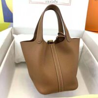 Hermes Women Picotin Lock 22cm in Cowhide leather-Brown (1)