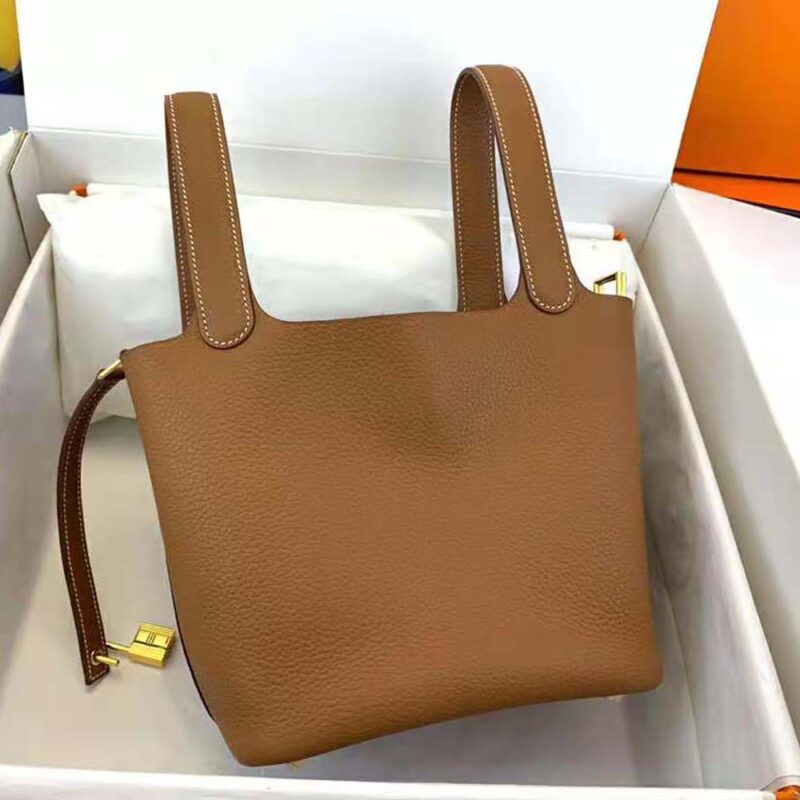 Hermes Women Picotin Lock 22cm in Cowhide leather-Brown