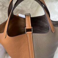 Hermes Women Picotin Lock 22cm in Cowhide leather-Brown Coffee (1)
