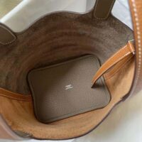 Hermes Women Picotin Lock 22cm in Cowhide leather-Brown Coffee (1)