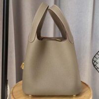 Hermes Women Picotin Lock 22cm in Cowhide leather-Light Brown (11)