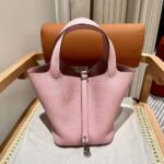 Hermes Women Picotin Lock 22cm in Cowhide leather-Pink