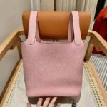 Hermes Women Picotin Lock 22cm in Cowhide leather-Pink