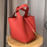 Hermes Women Picotin Lock 22cm in Cowhide leather-Red