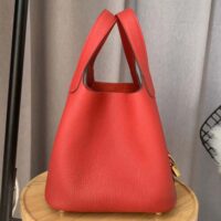 Hermes Women Picotin Lock 22cm in Cowhide leather-Red (1)