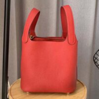 Hermes Women Picotin Lock 22cm in Cowhide leather-Red (1)