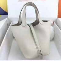 Hermes Women Picotin Lock 22cm in Cowhide leather-White (1)