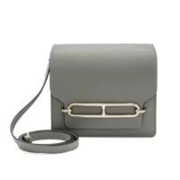 Hermes Women Roulis Mini Bag in Evergrain Calfskin-Silver