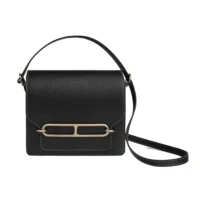 Hermes Women Roulis Mini Bag in Evergrain Calfskin-Black