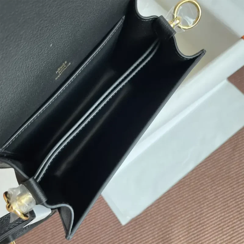 Hermes Women Roulis Mini Bag in Evergrain Calfskin-Black