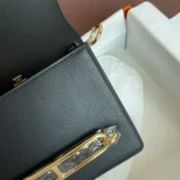 Hermes Women Roulis Mini Bag in Evergrain Calfskin-BlackGold (10)